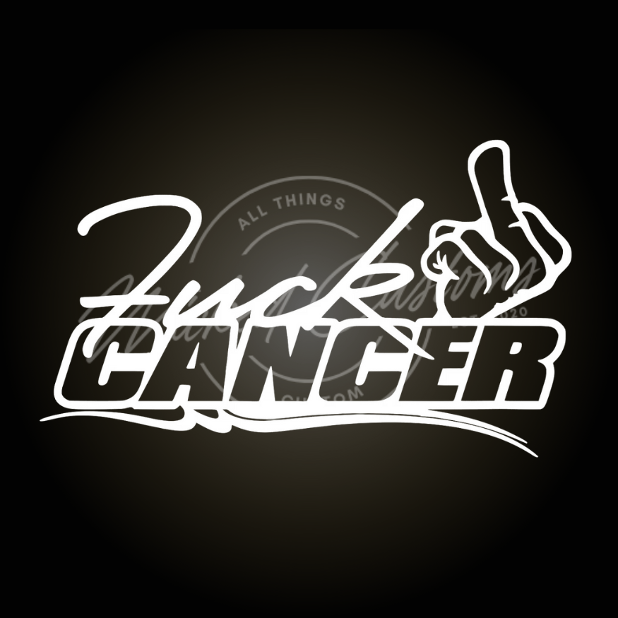 fuck cancer middle finger decal