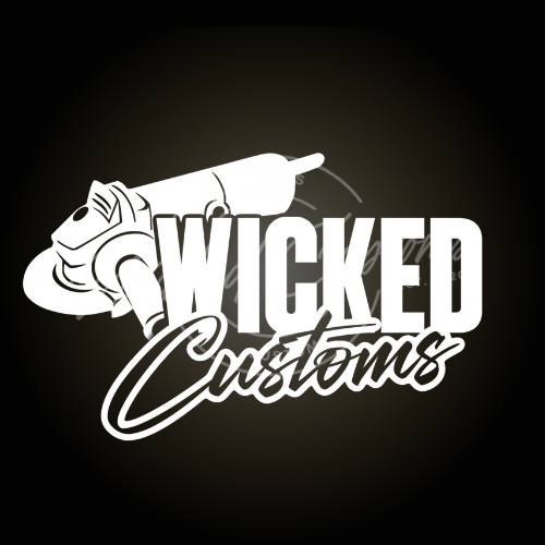 wicked customs grinder decal