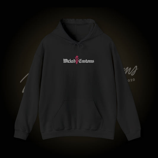Wicked Customs Rose Embroidered Hooded Sweatshirt