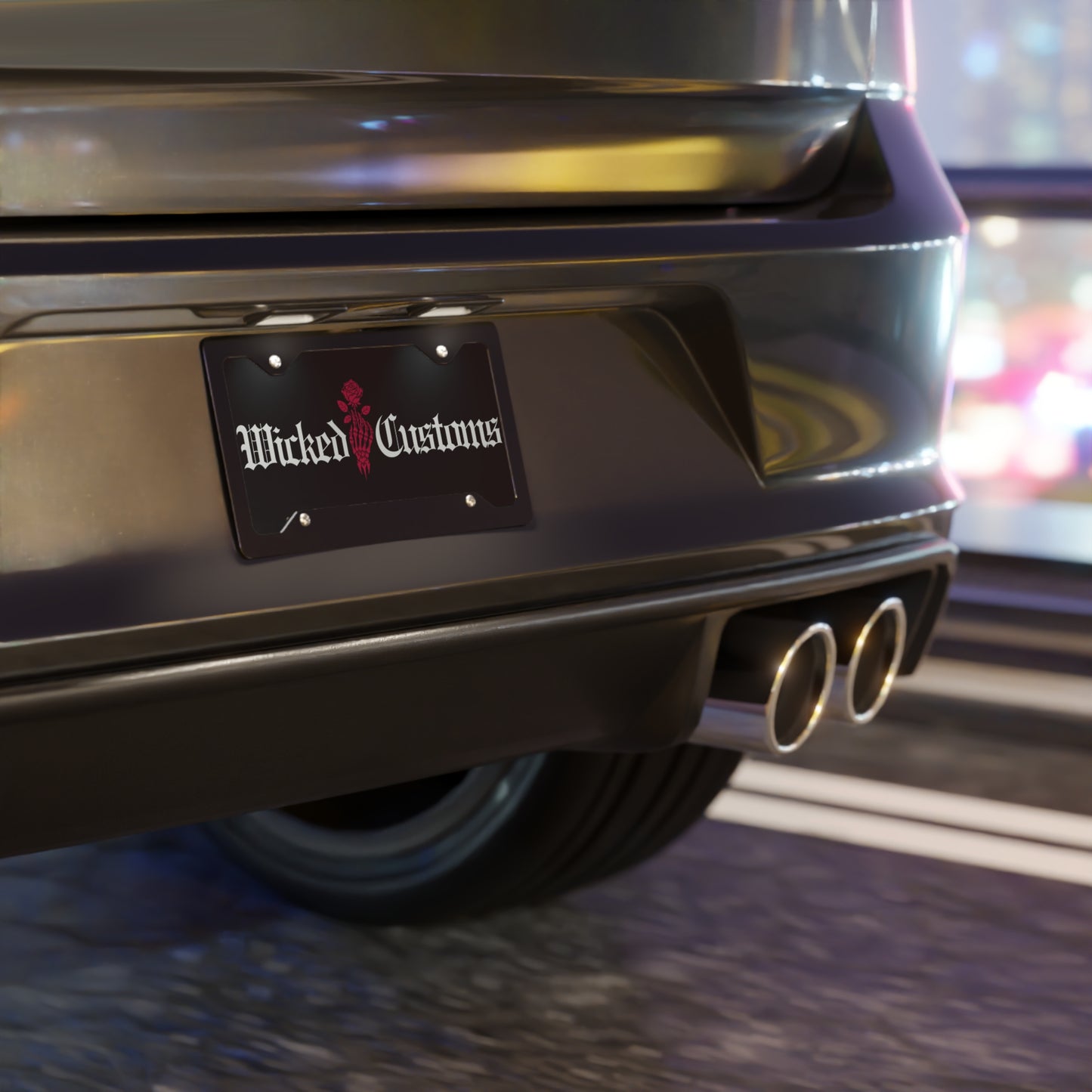 Wicked Customs Rose Vanity Plate