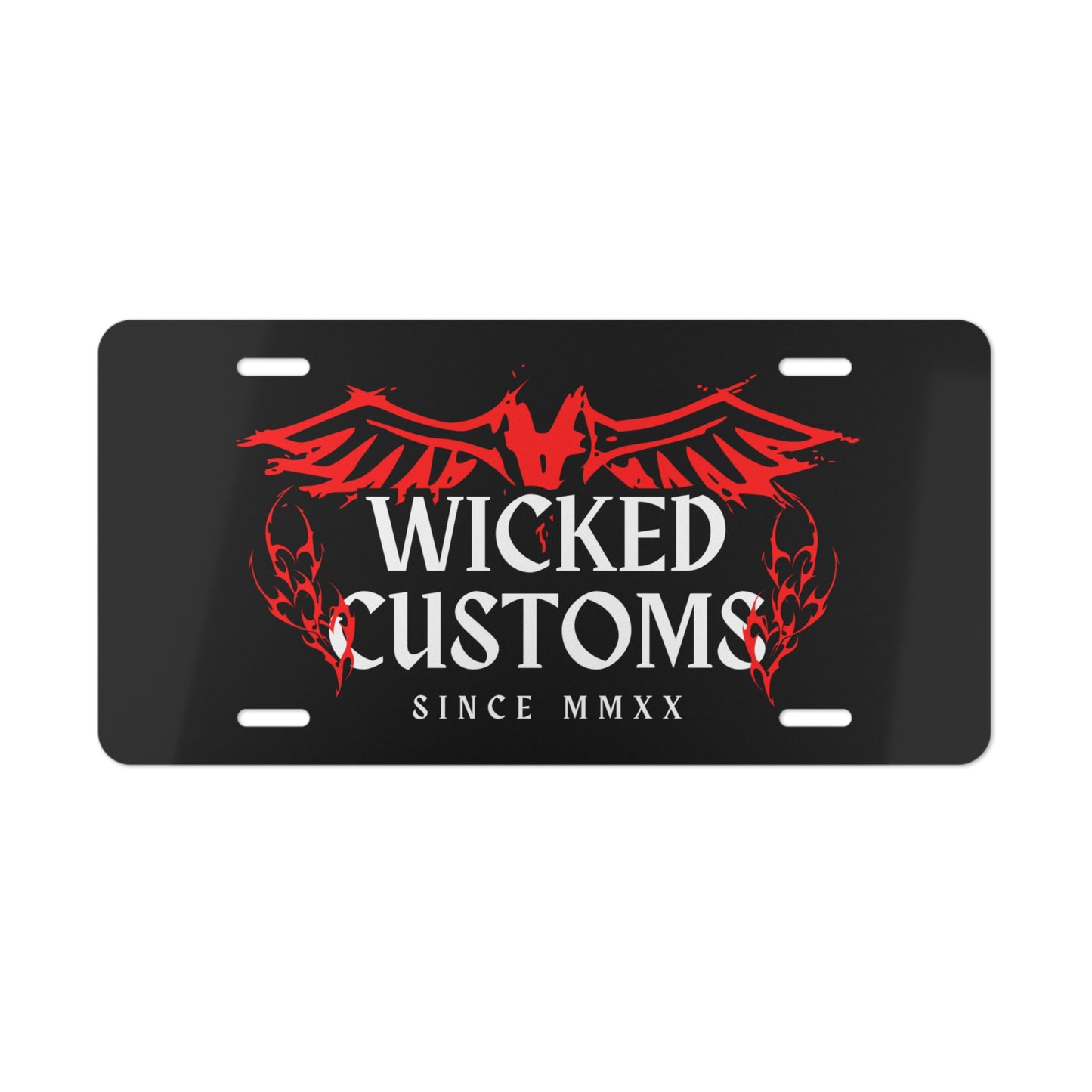 Wicked Customs Wings Vanity Plate