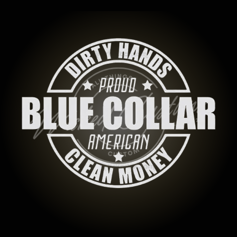 proud blue collar American decal