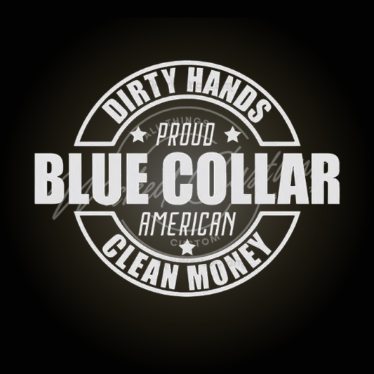 proud blue collar American decal