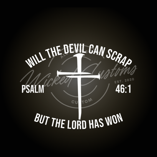 the devil can scrap decal