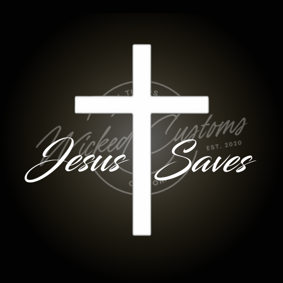 Jesus saves cross decal