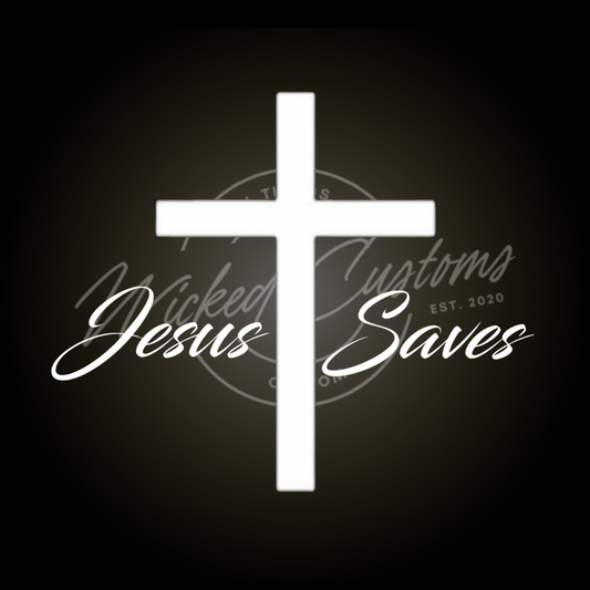 Jesus saves cross decal